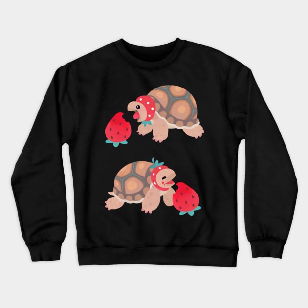 Tortoises love strawberries Crewneck Sweatshirt by pikaole